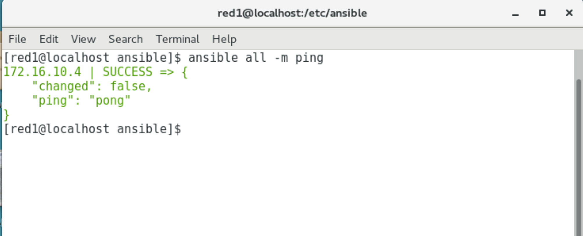 Ansible Pingt